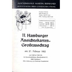 [Martin Bernhard] 28. Auktion Bildpostkarten und Randgebiete der Philatelie Photographica im Gewerkschaftshaus, 2000 Hamburg 1.