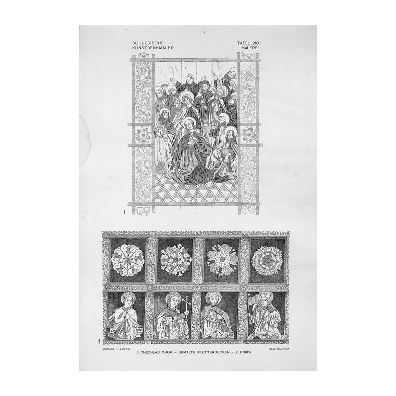Bilderwerk schlesischer Kunstdenkmäler. Mappe III: Innere Ausstattung. Malerei. Tafel 218.1: Chechlau [Chechłów pow. Gliwice]. K