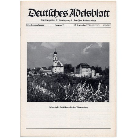 Deutsches Adelsblatt. 17. Jahrgang (1978). Nr 9 (15 IX 1978) [Hohenstadt, Ostalbkreis, Baden-Württemberg]