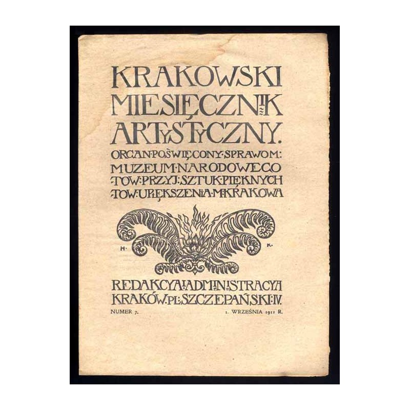 Krakowski Miesięcznik Artystyczny. Organ poświęcony sprawom: Muzeum Narodowego, Towarzystwa Przyjaciół Sztuk Pięknych i Towarzys