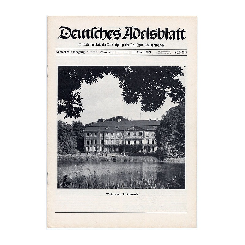 Deutsches Adelsblatt. 18. Jahrgang (1979). Nr 3 (15 III 1979) [Wolfshafen / Uckermark]