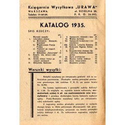 Twoje książki, to wierni przyjaciele twojego domu. Księgarnia Wysyłkowa "Urawa". Warszawa, ul. Dzielna 20. Katalog 1935