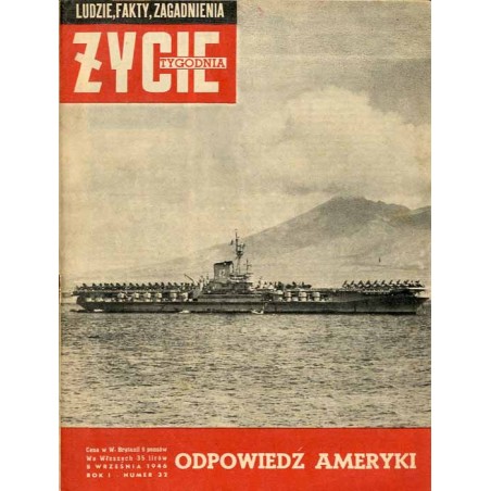 Życie Tygodnia. Ludzie, fakty, zagadnienia. R.1 (1946). Nr 32 (8 września 1946) / Lotniskowiec "F. D. Roosevelt"