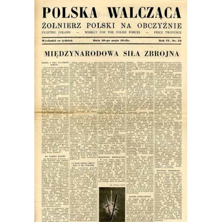 Polska Walcząca - Żołnierz polski na obczyźnie. Fighting Poland. Weekly for the Polish Forces. R.4 (1942). Nr 22 (30 maja 1942)