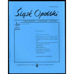 Śląsk Opolski. Społeczeństwo, gospodarka, kultura. R.9 (1999). Nr 1 (34) (Styczeń-Marzec 1999)