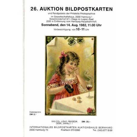 [Martin Bernhard] 26. Auktion Bildpostkarten und Randgebiete der Philatelie Photographica im Gewerkschaftshaus, 2000 Hamburg 1.