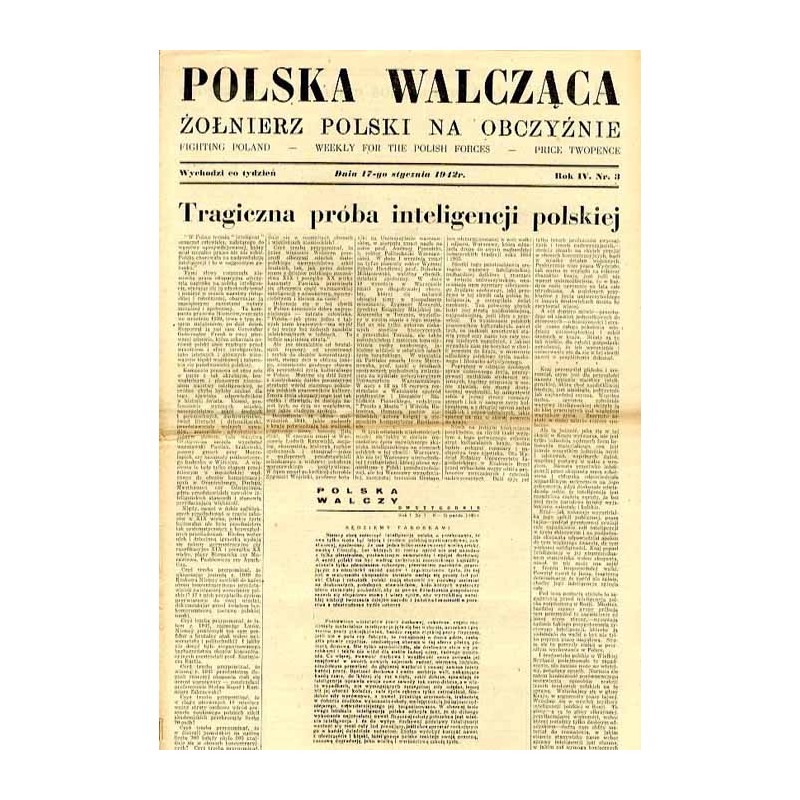 Polska Walcząca - Żołnierz polski na obczyźnie. Fighting Poland. Weekly for the Polish Forces. R.4 (1942). Nr 3 (17 stycznia 194