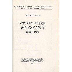 Ćwierć wieku Warszawy 1806-1830