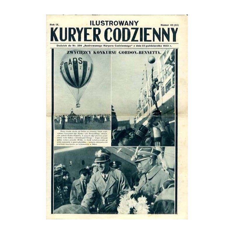 Ilustrowany Kurier Codzienny. Bezpłatny dodatek tygodniowy "Ilustrowanego Kuriera Codziennego" do nr 294. R.9 (1933). Nr 43 (464