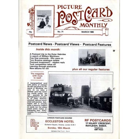 Picture Post Card Monthly. (1985). No. 71 (March 1985). Postcard News - Postcard Views - Postcard Features