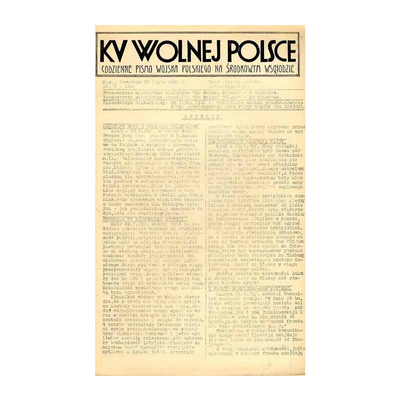 Ku Wolnej Polsce. Tygodnik Wojska Polskiego na Środkowym Wschodzie. Codzienne pismo Wojska Polskiego na Środkowym Wschodzie. 194