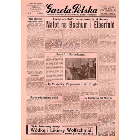 Gazeta Polska. Dziennik informacyjny Polaków na Bliskim Wschodzie. R.3 (1943). Nr 149 (588) (27 czerwca 1943)