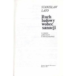 Ruch ludowy wobec sanacji (z dziejów politycznych II Rzeczypospolitej)