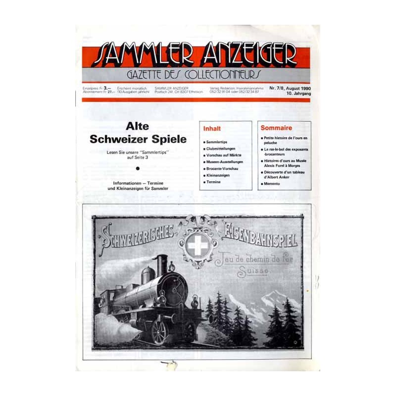 Sammler Anzeiger. Gazette des Collectionneurs. R.10 (1990). Nr 7/8 (August 1990)