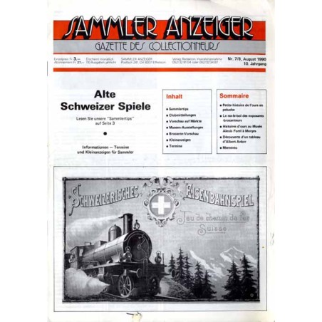 Sammler Anzeiger. Gazette des Collectionneurs. R.10 (1990). Nr 7/8 (August 1990)
