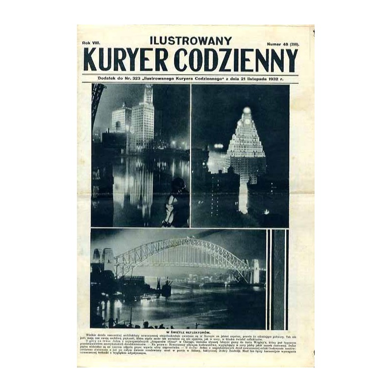 Ilustrowany Kurier Codzienny. Bezpłatny dodatek tygodniowy "Ilustrowanego Kuriera Codziennego" nr 323. R.8 (1932). Nr 48 (398) (