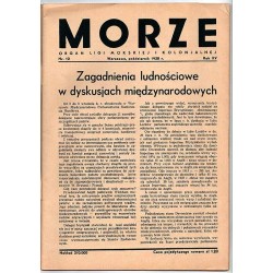 Morze. Organ Ligi Morskiej i Kolonialnej. R.15 (1938). Nr 10 (Październik 1938)