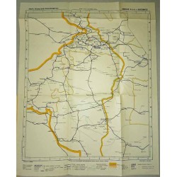 Mapa połączeń pocztowych Rzeczypospolitej Polskiej. Podziałka 1:600.000. Stan z dnia 1-go marca 1937 r. Arkusz 4 A - Katowice