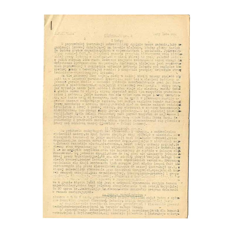 Instrukcja Nr. 2 Z.P.L. "Orka". Luty 1934 r. [właściwie 1943]