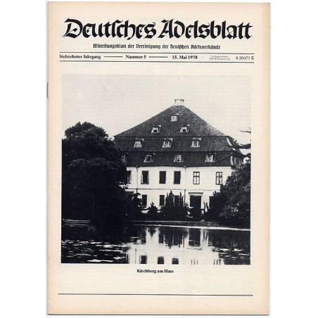 Deutsches Adelsblatt. 17. Jahrgang (1978). Nr 5 (15 V 1978) [Kirchberg am Harz]