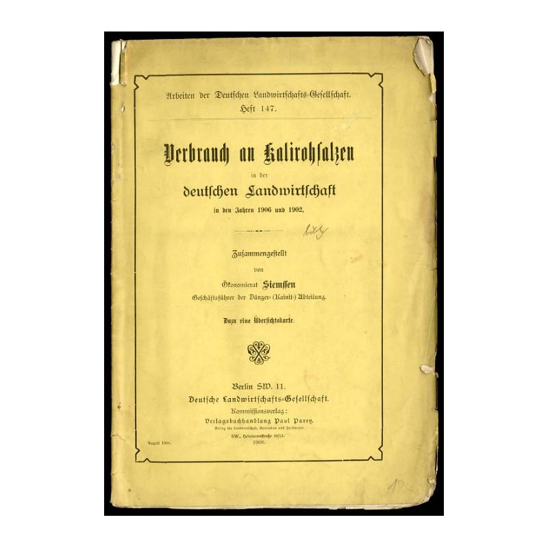 Verbrauch an Kalirohsalzen in der deutschen Landwirtschaft in den Jahren 1906 und 1902