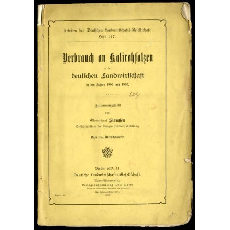 Verbrauch an Kalirohsalzen in der deutschen Landwirtschaft in den Jahren 1906 und 1902