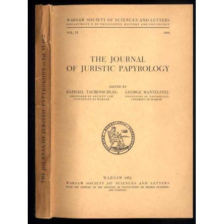 The Journal of Juristic Papyrology  Rocznik Papirologii Prawniczej (1952)