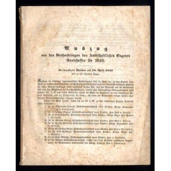 Auszug aus den Verhandlungen des Landschaftlichen Engeren Ausschussen für 1842. Verhandelt Breslau am 18. April 1842 und an den