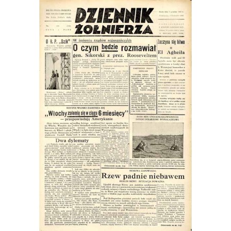 Dziennik Żołnierza. [...] Pismo żołnierzy I. Korpusu Panc.-Motorowego. R.3 (1942). Nr 179 (712) (2 grudnia 1942)