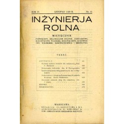 Inżynieria Rolna. Dwumiesięcznik poświęcony melioracjom rolnym, torfiarstwu, budownictwu wodnemu, budowie dróg, budownictwu wiej