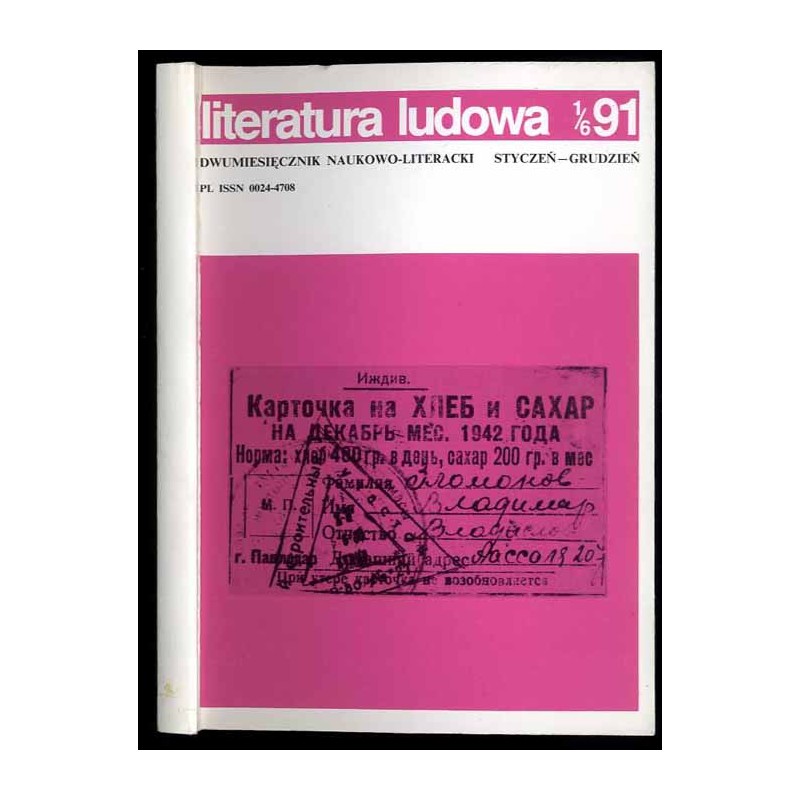 Literatura Ludowa. Dwumiesięcznik naukowo-literacki. R.34 [faktycznie R.35] (1991). Nr 1-6