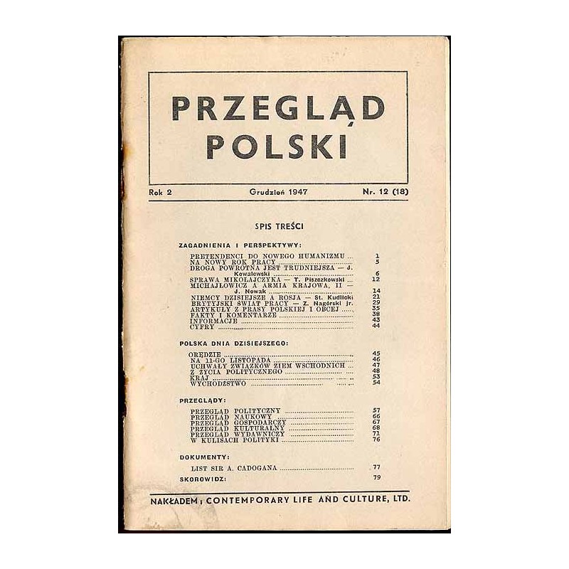 Przegląd Polski. R.2 (1947). Nr 12 (18) (Grudzień 1947)
