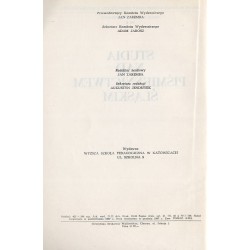 Studia nad piśmiennictwem śląskim
