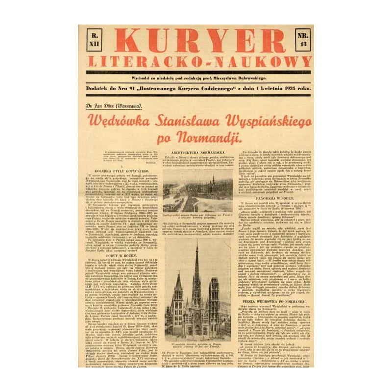 Kuryer Literacko-Naukowy. R.12 (1935). Nr 13 (1 kwietnia 1935)