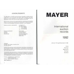 Mayer International Auction Records 1992. January 1 through December 31, 1991. Engravings, Drawings, Watercolors, Paintings, Scu
