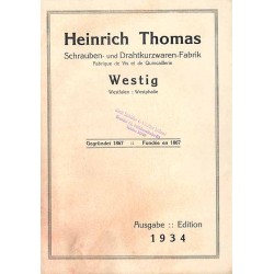 Heinrich Thomas Schrauben- u. Drahtkurzwarenfabrik, Westig (Westfalen). Ringschrauben, Schraubhaken, Sturmhaken und verwandte Ar