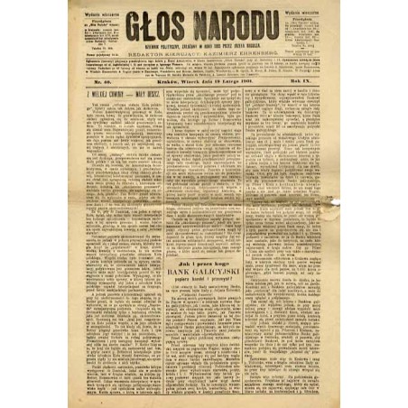 Głos Narodu. R.9 (1901). Nr 40 (19 lutego 1901). Wydanie wieczorne
