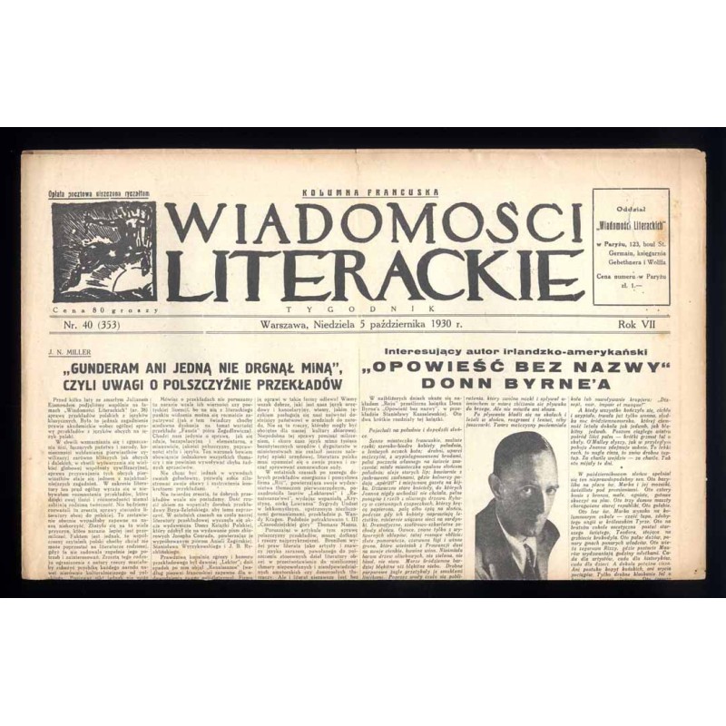 Wiadomości Literackie. Tygodnik. R.7 (1930). Nr 40 (353) (5 października 1930)
