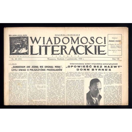 Wiadomości Literackie. Tygodnik. R.7 (1930). Nr 40 (353) (5 października 1930)