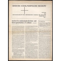 Unsere Ermländische Heimat. Mitteilungsblatt des Historischen Vereins für Ermland. 11. Jahrgang (1965). Nr. 1 2 3 4 (komplet)