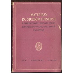 Materiały do Studiów i Dyskusji z Zakresu Teorii i Historii Sztuki, Krytyki Artystycznej oraz Metodologii Badań nad Sztuką. R.6