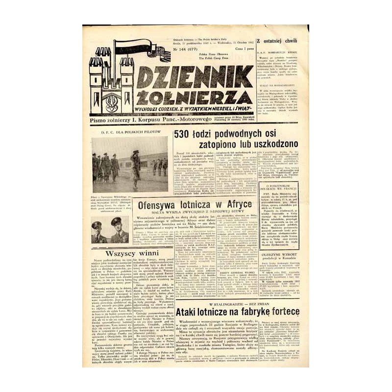 Dziennik Żołnierza. [...] Pismo żołnierzy I. Korpusu Panc.-Motorowego. R.3 (1942). Nr 144 (677) (21 października 1942) / Spadoch