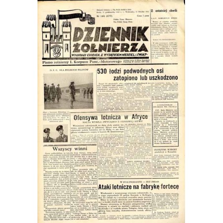 Dziennik Żołnierza. [...] Pismo żołnierzy I. Korpusu Panc.-Motorowego. R.3 (1942). Nr 144 (677) (21 października 1942) / Spadoch