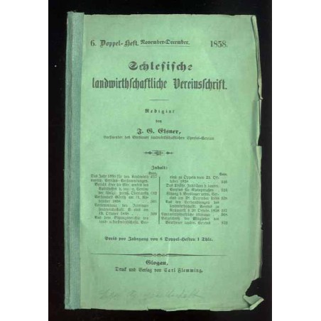 Schlesische Landwirthschaftliche Vereinsschrift. [4. Jahrgang 1858]. 6.Doppel-Heft (XI-XII 1858)