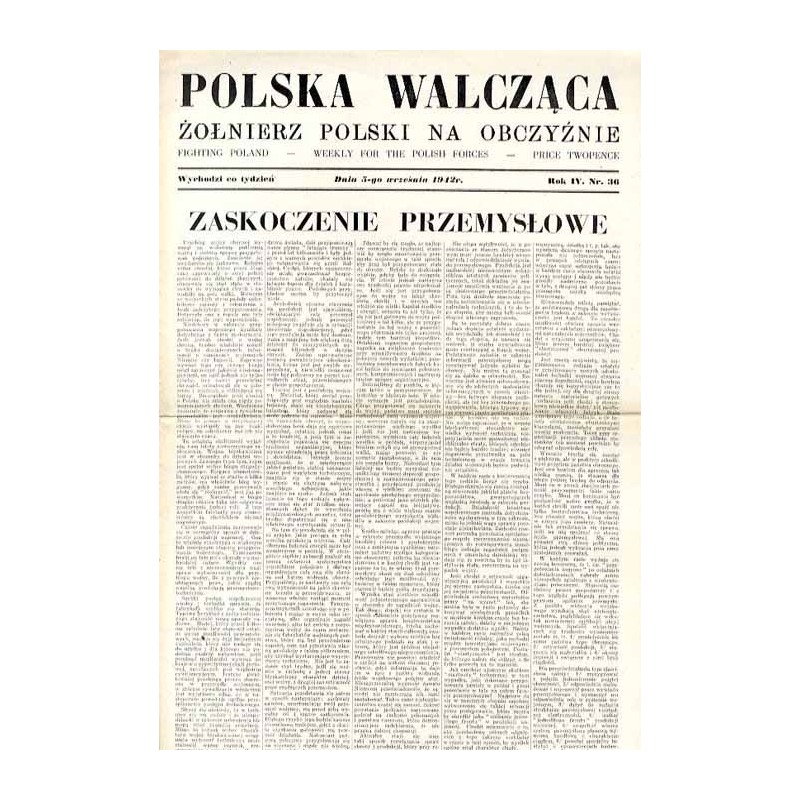 Polska Walcząca - Żołnierz polski na obczyźnie. Fighting Poland. Weekly for the Polish Forces. R.4 (1942). Nr 36 (5 września 194