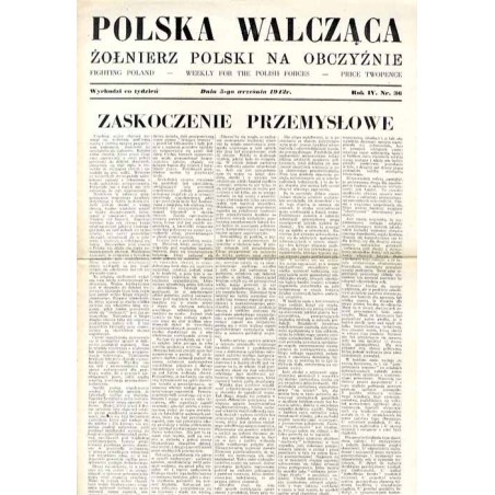Polska Walcząca - Żołnierz polski na obczyźnie. Fighting Poland. Weekly for the Polish Forces. R.4 (1942). Nr 36 (5 września 194