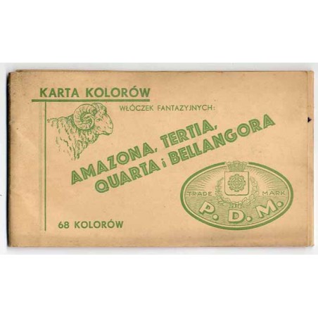 Karta kolorów. Włóczek fantazyjnych: Amazona, Tertia, Quarta i Bellangora. 68 kolorów