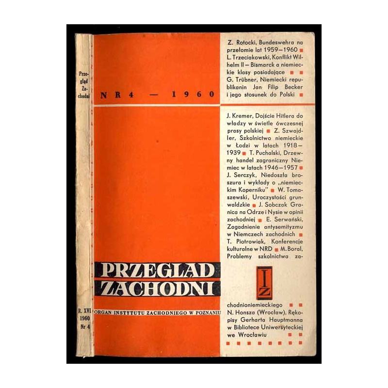 Przegląd Zachodni. Dwumiesięcznik. R.16 (1960). Nr 4 (VII-VIII 1960)