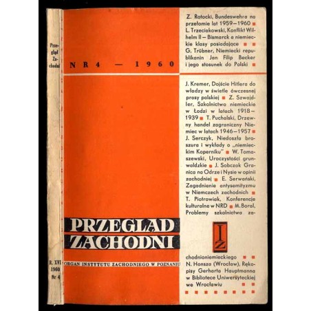 Przegląd Zachodni. Dwumiesięcznik. R.16 (1960). Nr 4 (VII-VIII 1960)
