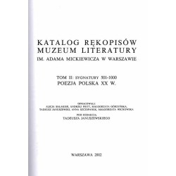 Katalog rękopisów Muzeum Literatury im. Adama Mickiewicza w Warszawie. T.1-3 w 3 vol